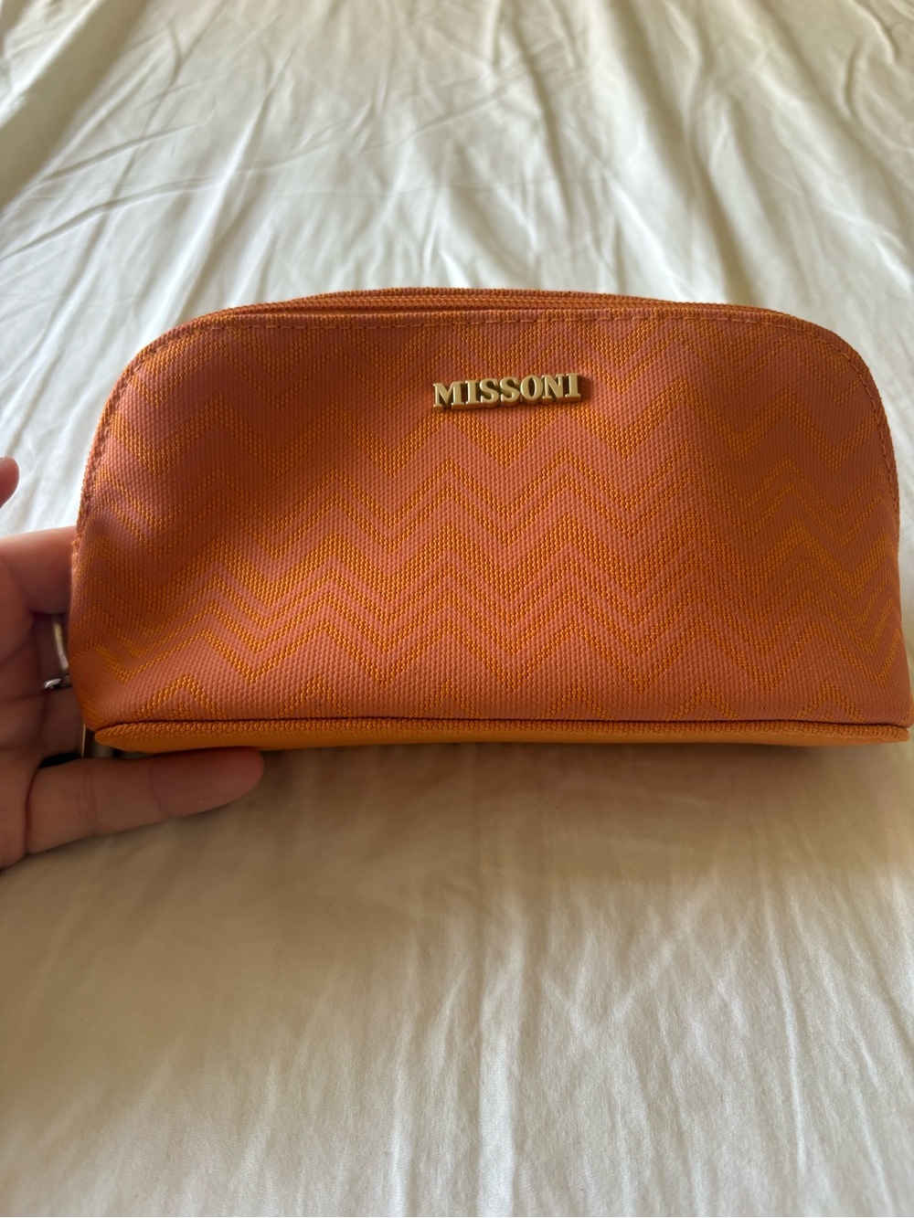 Missoni x Delta Peach-Pink-Orange Zigzag Zip Pouch - Picture 7 of 7